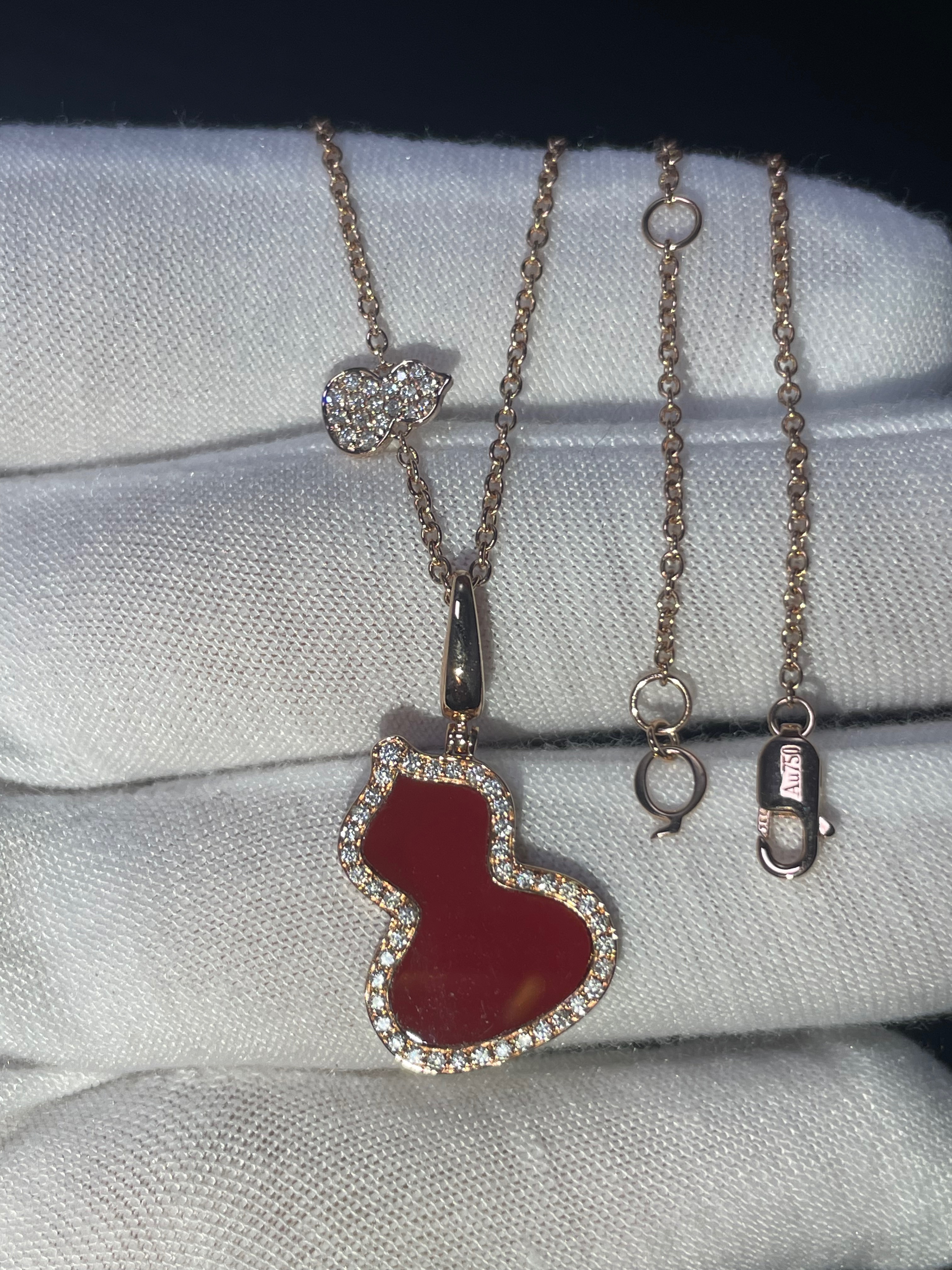 【CHERISH】18k  红葫芦项链天然钻石