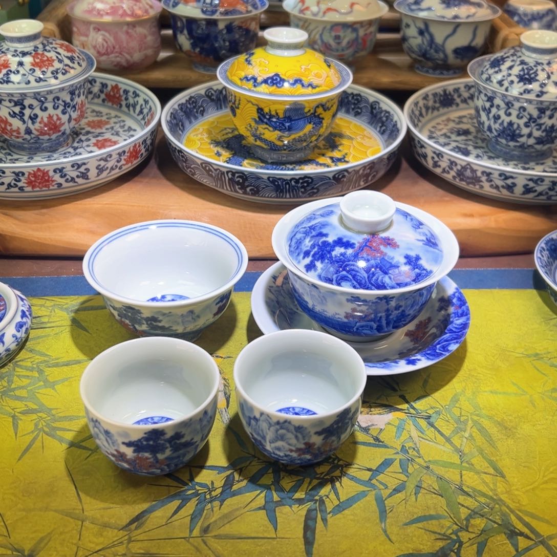 小*景德镇陶瓷清流胜境158套装，2客杯