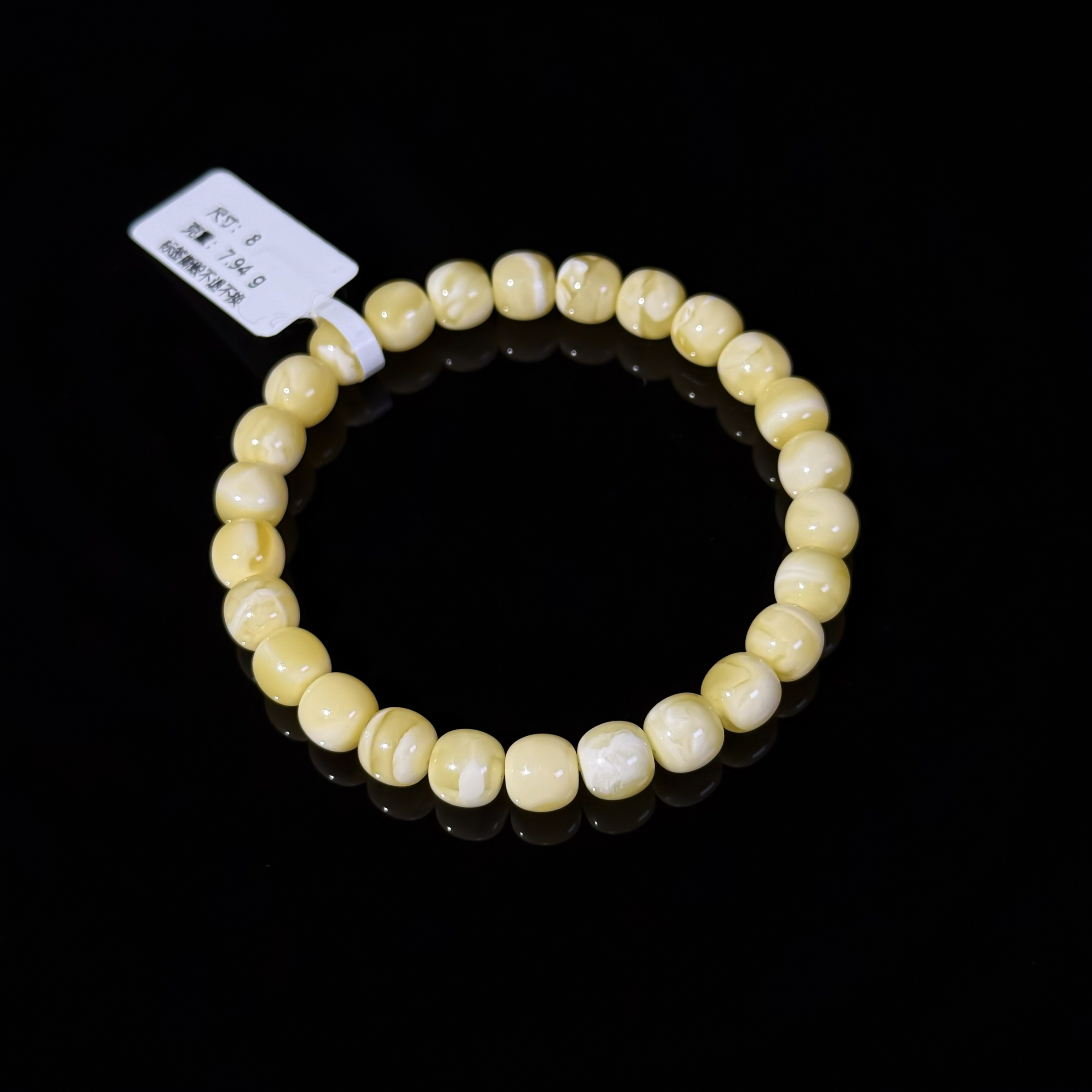 【龙华·闲庭】蜜蜡满蜡暗花8mm超精工高桩手串多样性发货M5-01