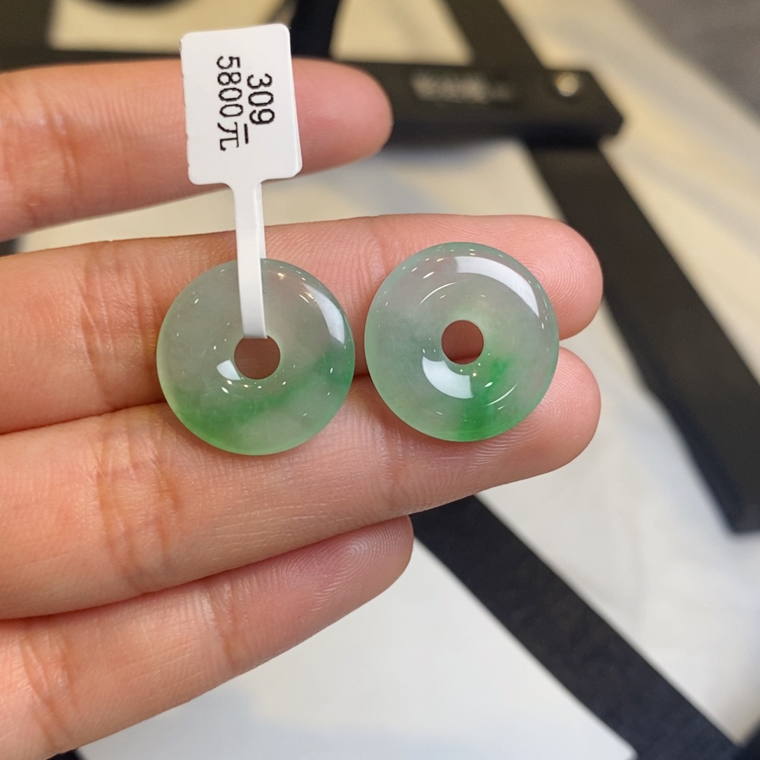 翡翠耳饰未镶嵌裸石甜甜圈