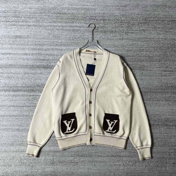 99新 LouisVuitton/路易威登 SS24logo嵌花针织开衫/XL码#3014