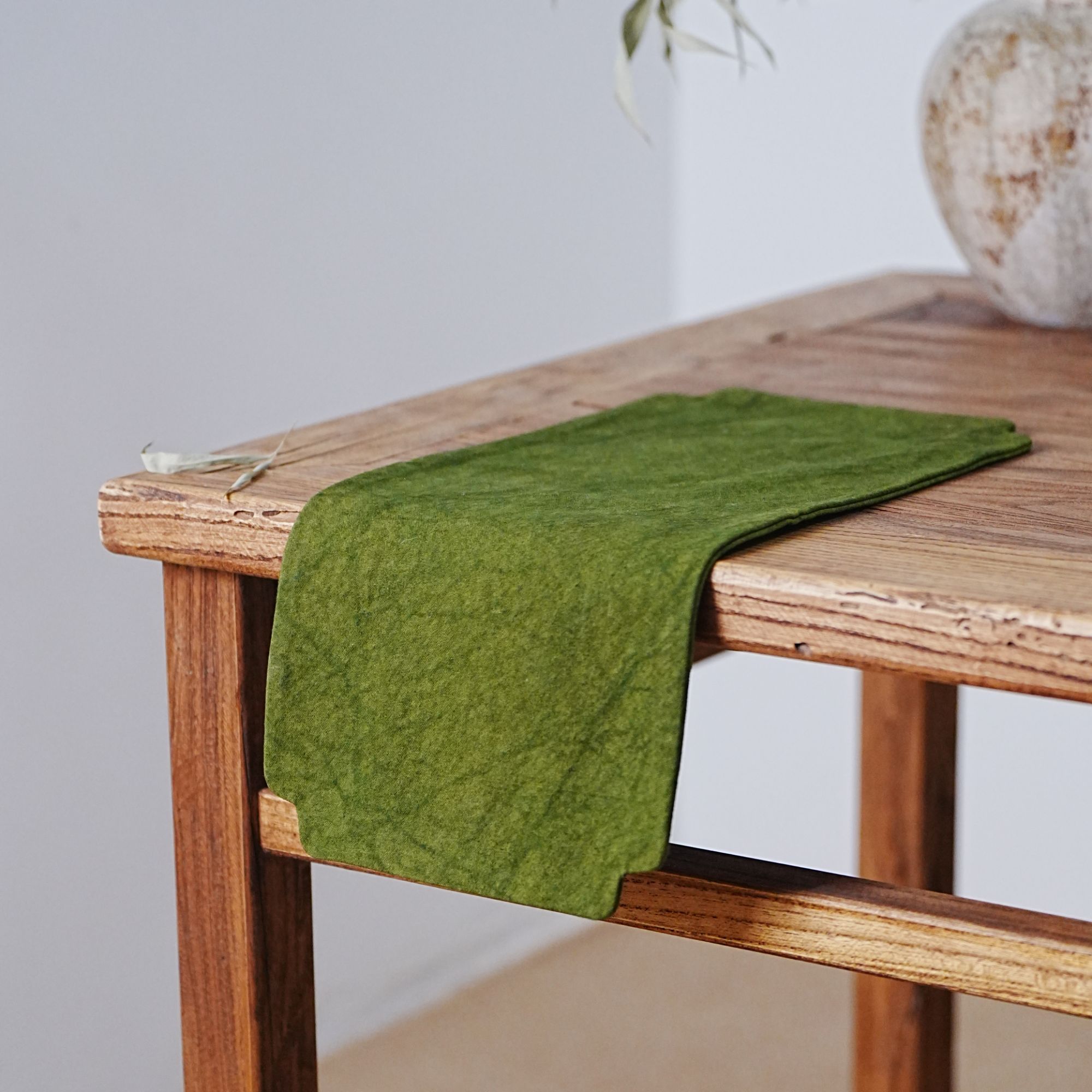 绪空 帆布扎染茶席手工桌垫中式茶道复古双层干泡麻布茶盘垫