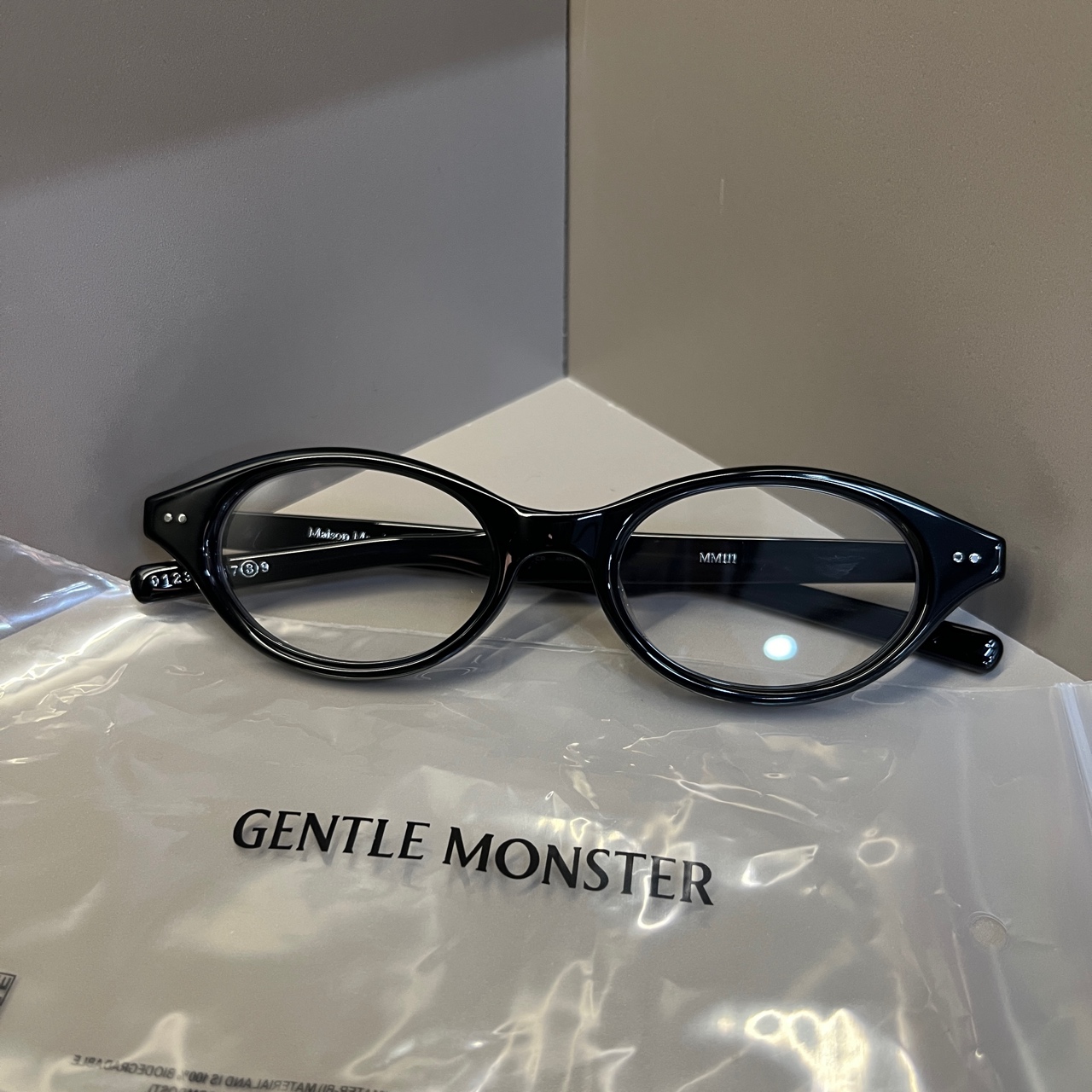 120 maison margiela 联名gm 黑色 111 平光镜 全新 有盒