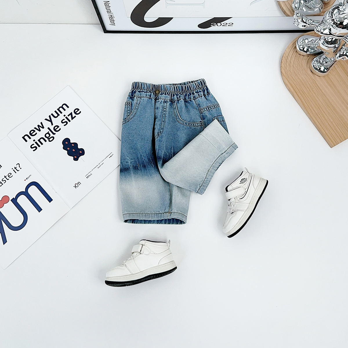 儿童五分裤子薄款男童宽松牛仔裤夏季洋气潮牌 JH061悠悠童话童装