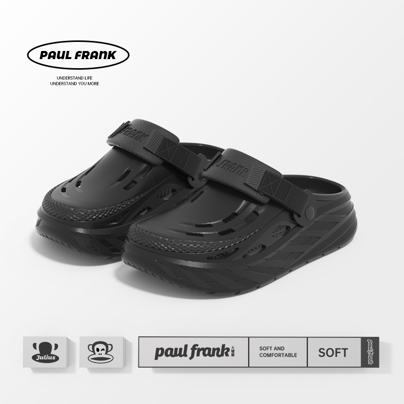 paul frank/大嘴猴洞洞鞋防滑高级感外穿厚底耐磨休闲包头拖鞋男