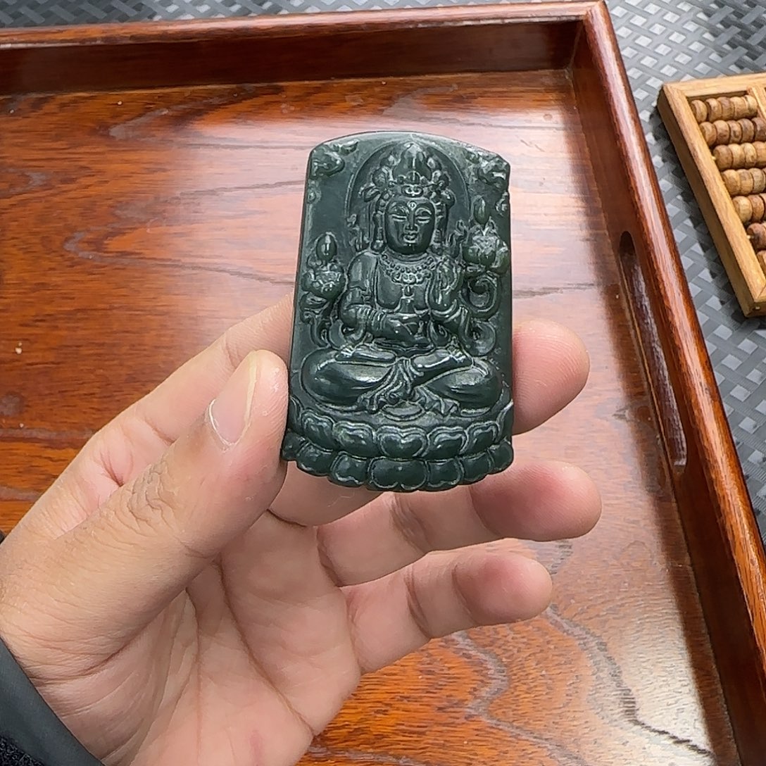 白玉菩提吊坠1122观音牌