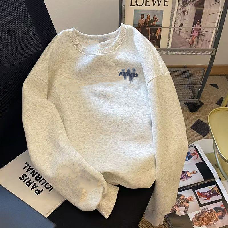 男女童2025秋冬季新款简约卫衣男女圆领套头宽松百搭上衣服ins