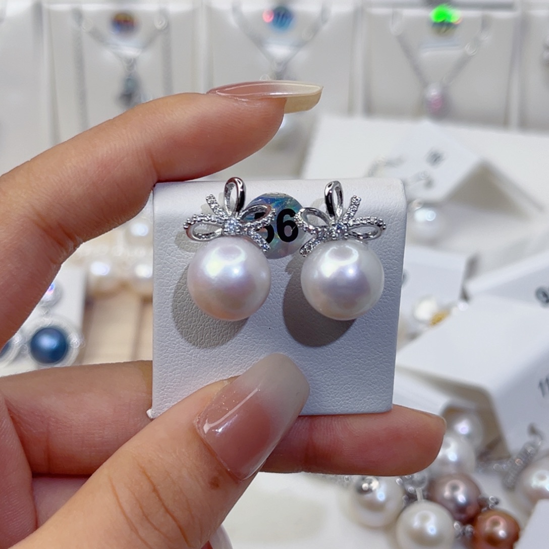 ****儿耳饰淡水珍珠银S925镶嵌