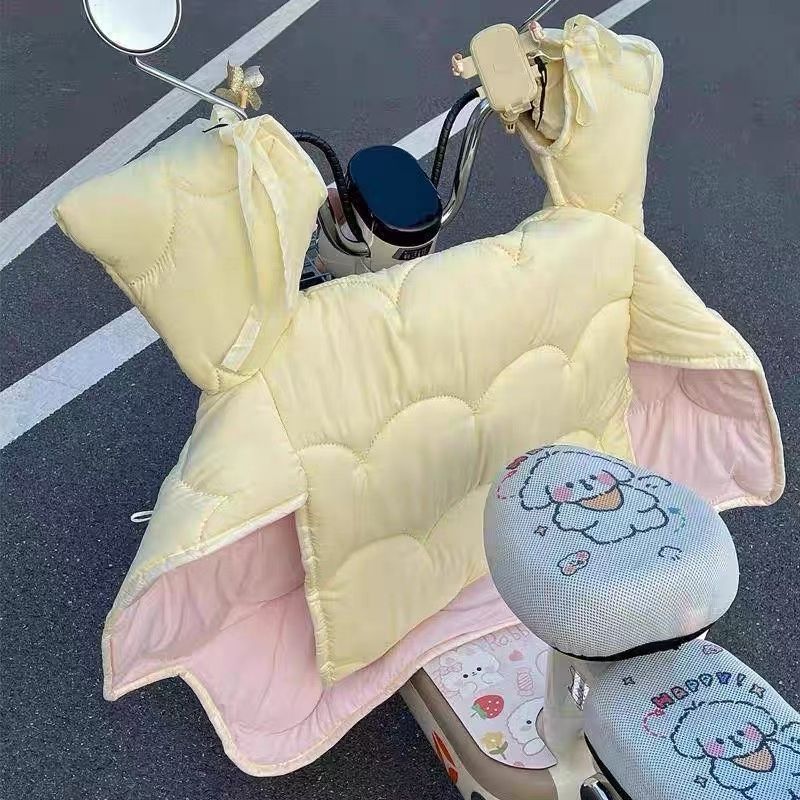 冬季加绒加厚防水电动车挡风被高颜值四季通用防寒护膝