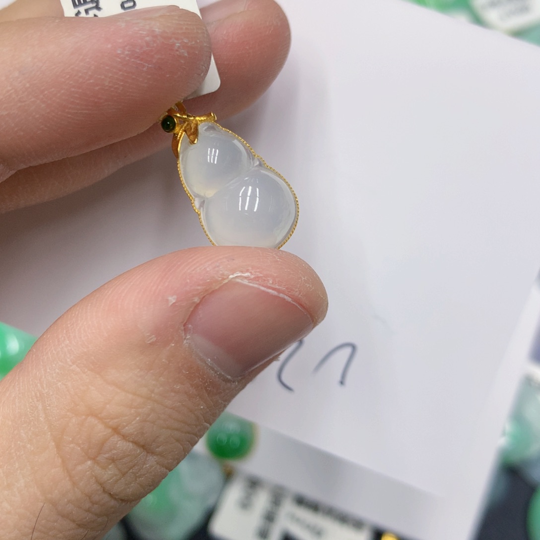 翡翠颈饰18K金镶嵌11111111