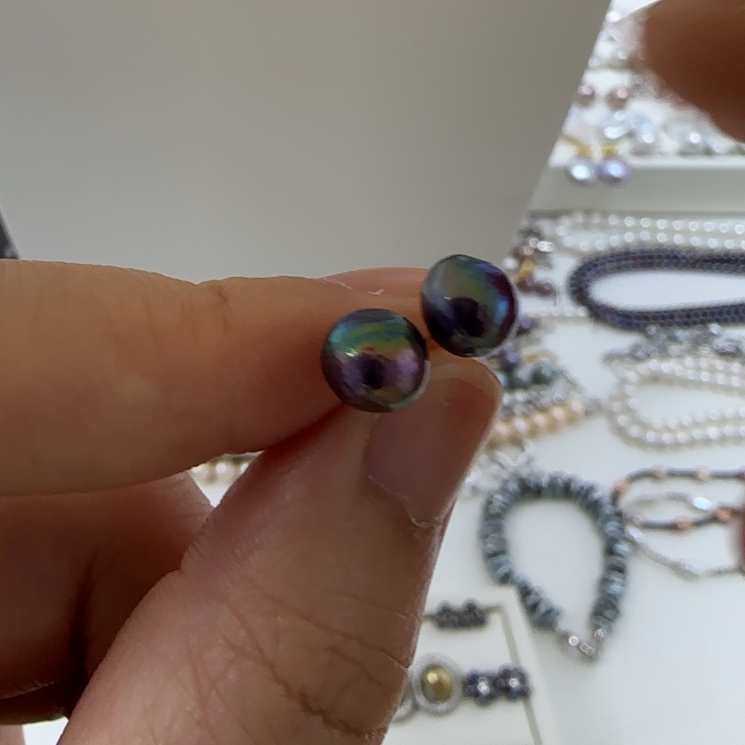 耳饰淡水珍珠银S925镶嵌