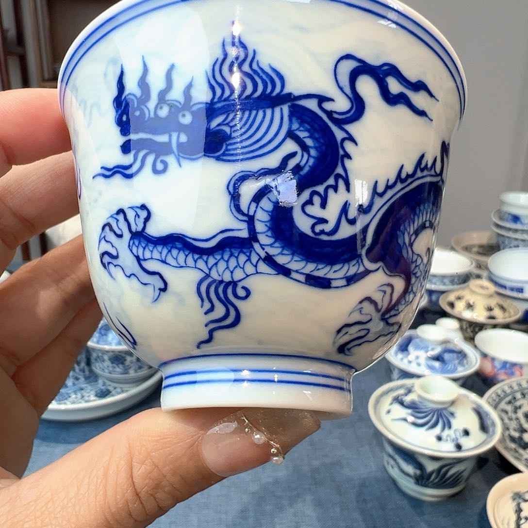 福利手工手绘龙杯