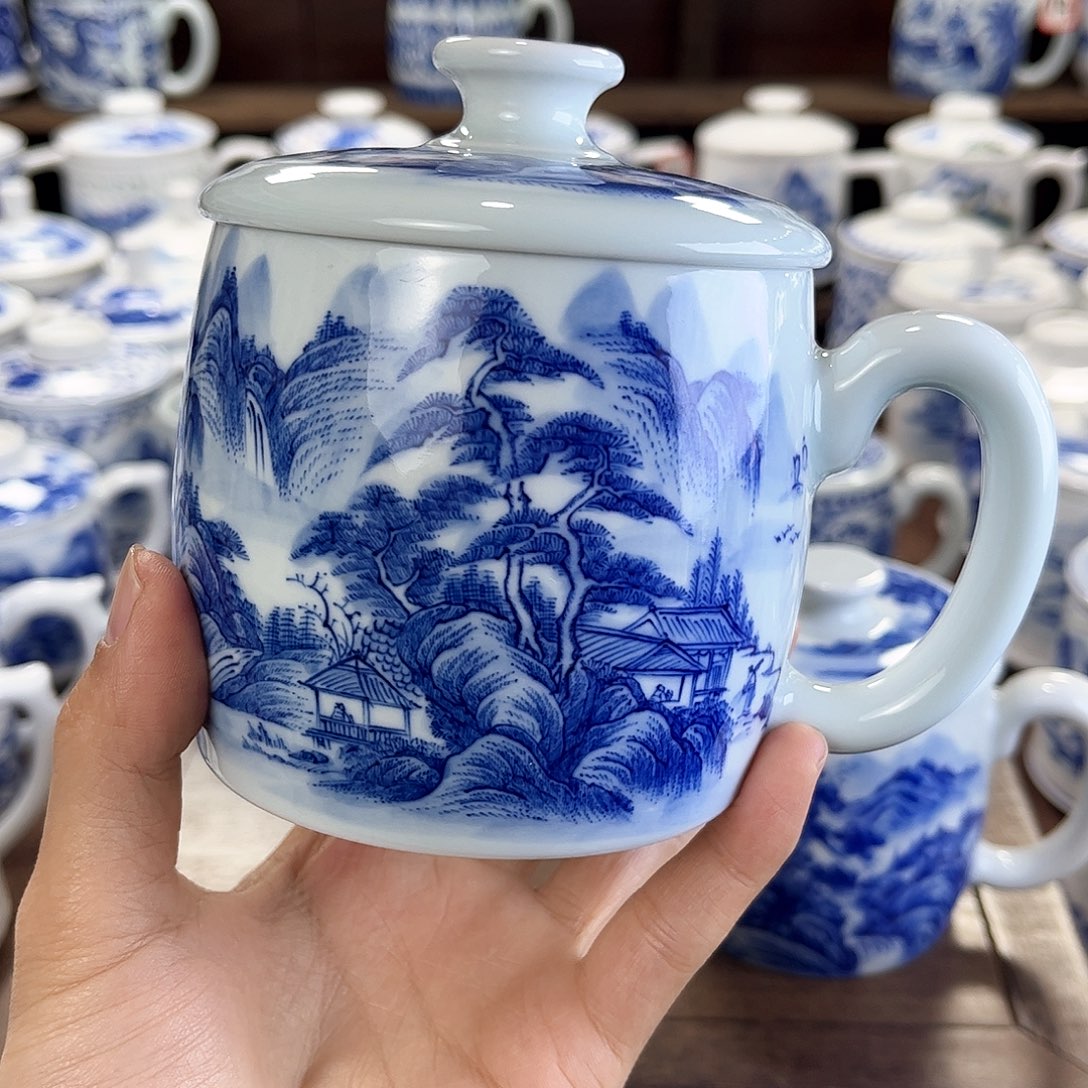 锥*兽景德镇陶瓷马克杯带盖