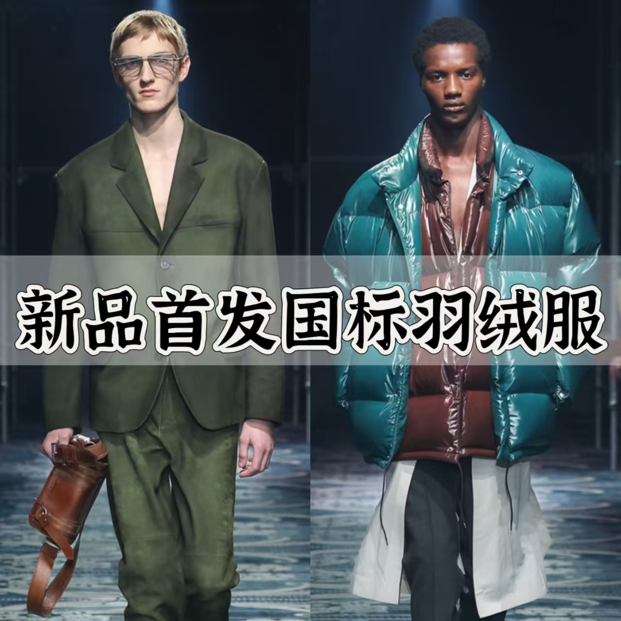 樻货欧洲站新款蓝胖子男士高端羽绒服时尚立领羽绒外套-YR1112