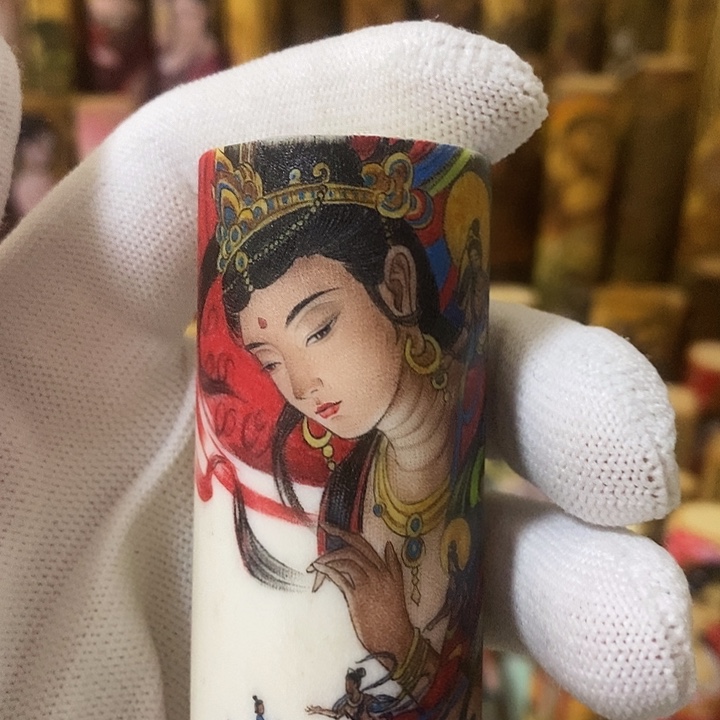 东***雪实心玉竹文玩手把件