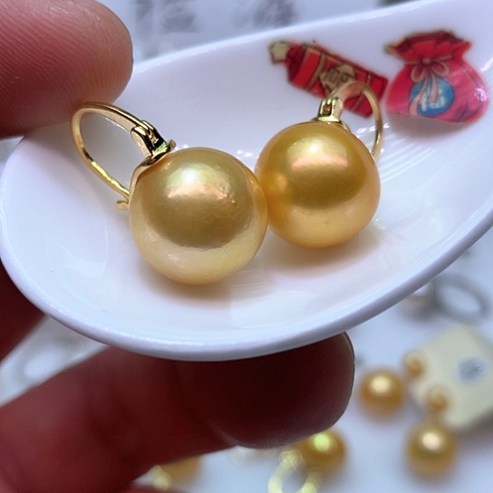 淡水珍珠耳饰银S925镶嵌