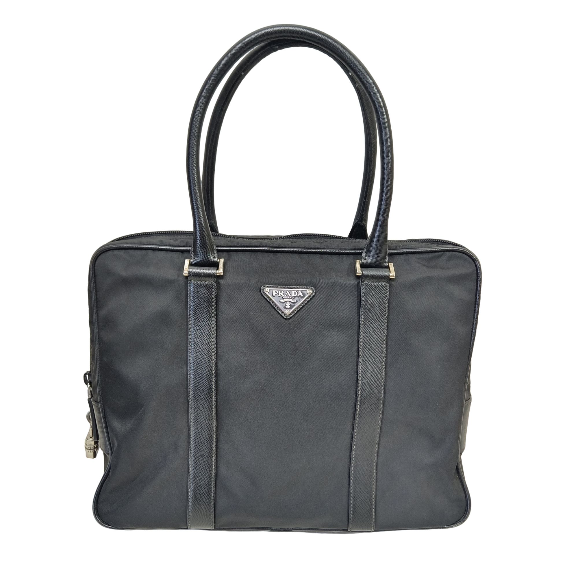 99新 Prada/普拉达 二奢男97新 黑色尼龙休闲百搭手提公文包/1060