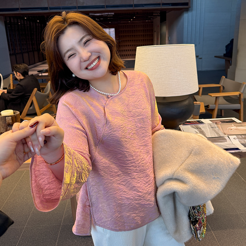 人鱼姬/胖mm大码新中式浮光小衫