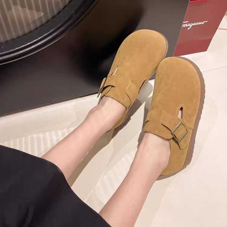 （以直播间为准）耐磨修面皮浅口勃肯鞋防水台单鞋百搭软底女鞋韩版