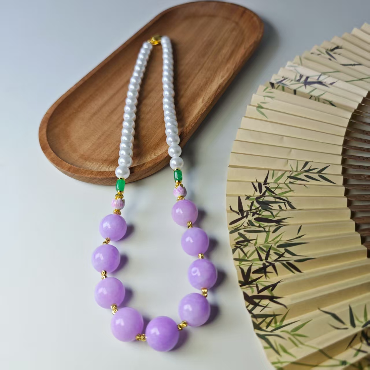 轻奢设计款紫气东来紫罗兰DIY多宝项链-x566