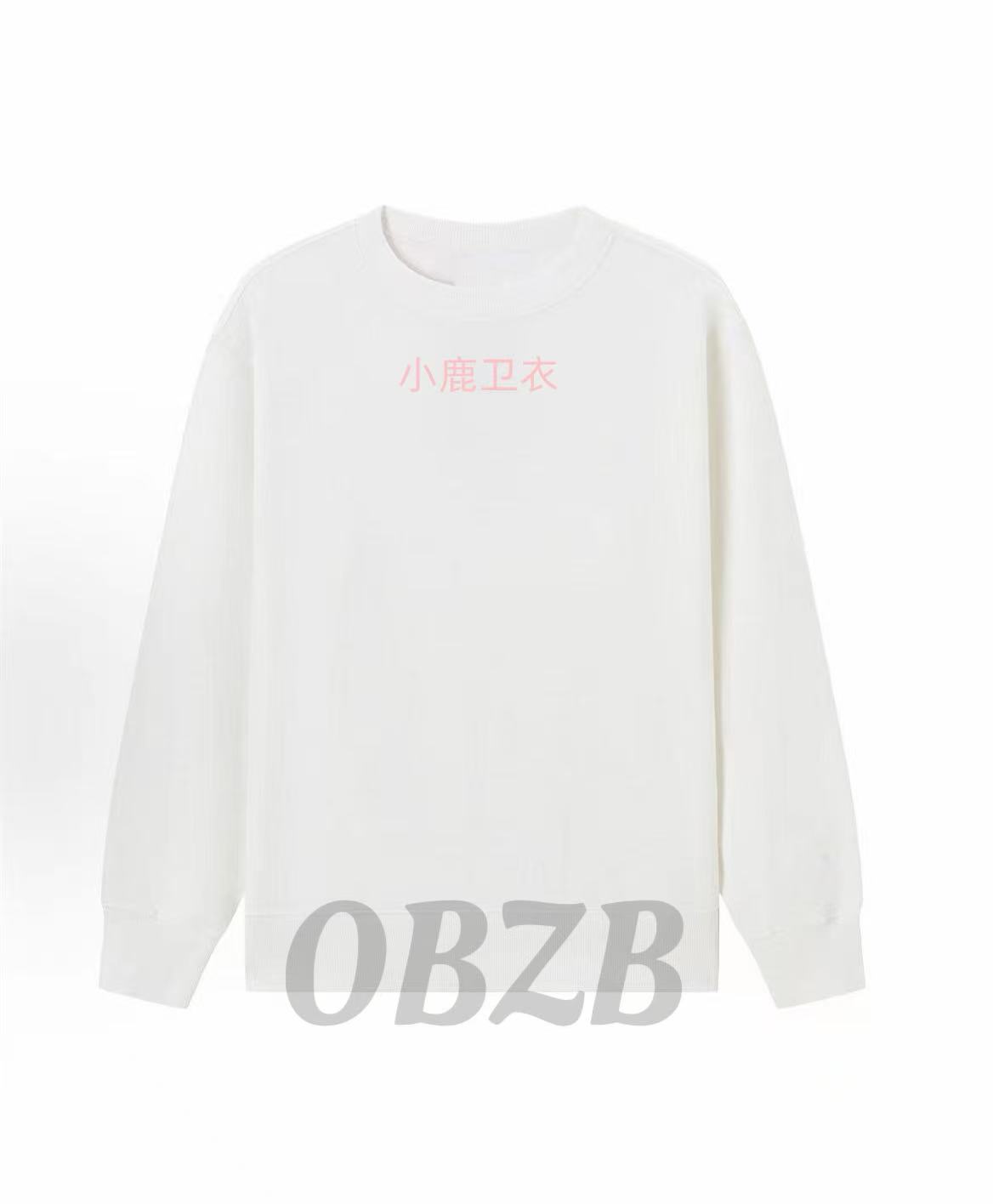OBZB【J男女同款卫衣】白色宽松字母印花舒适百搭休闲卫衣  jfx004