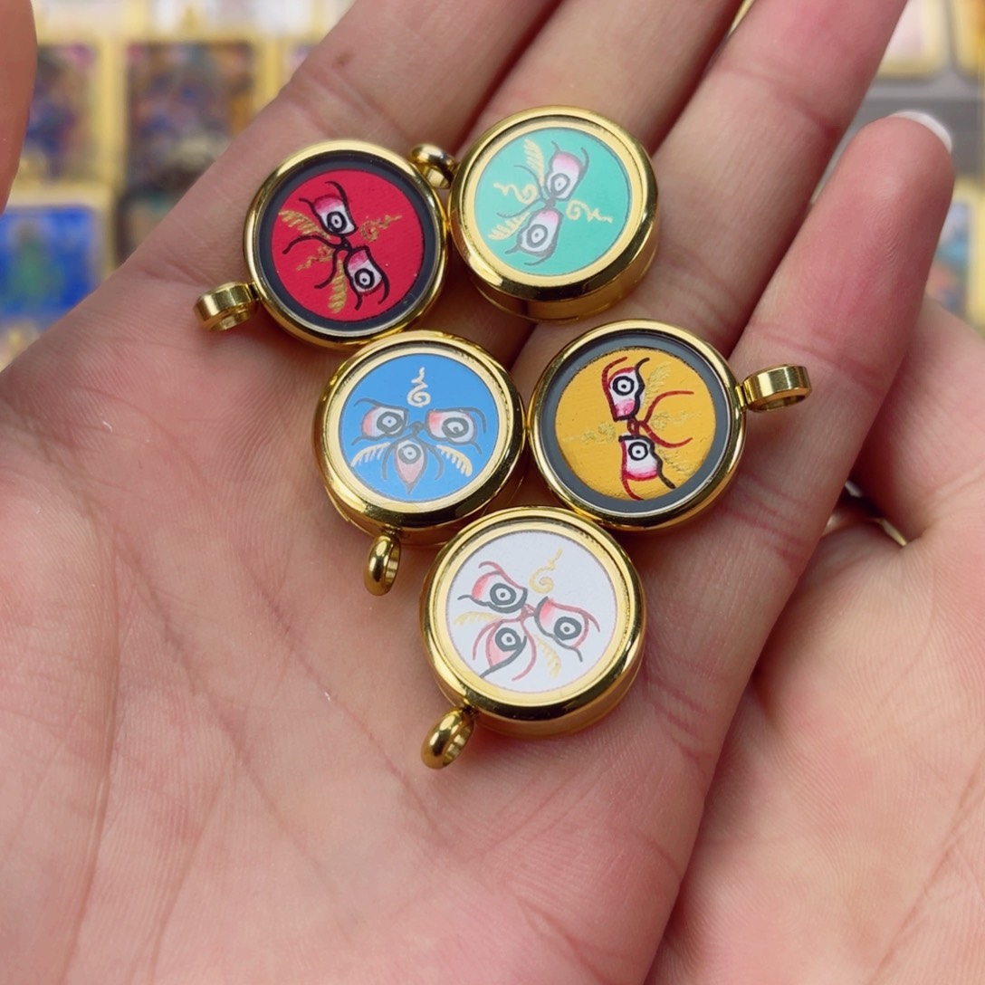 吊坠纯手绘唐卡五路法眼