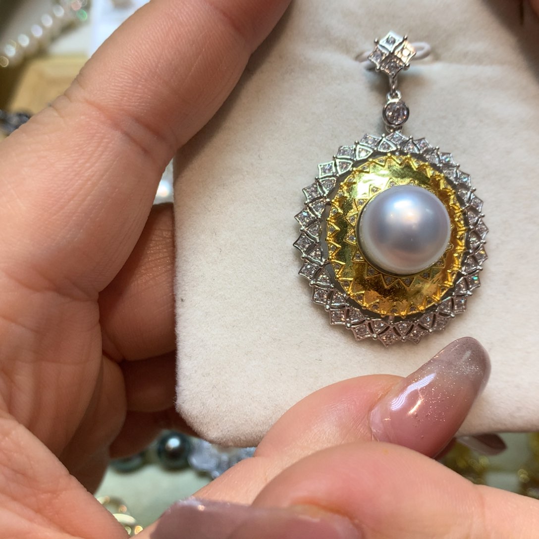 海水珍珠颈饰银S925镶嵌