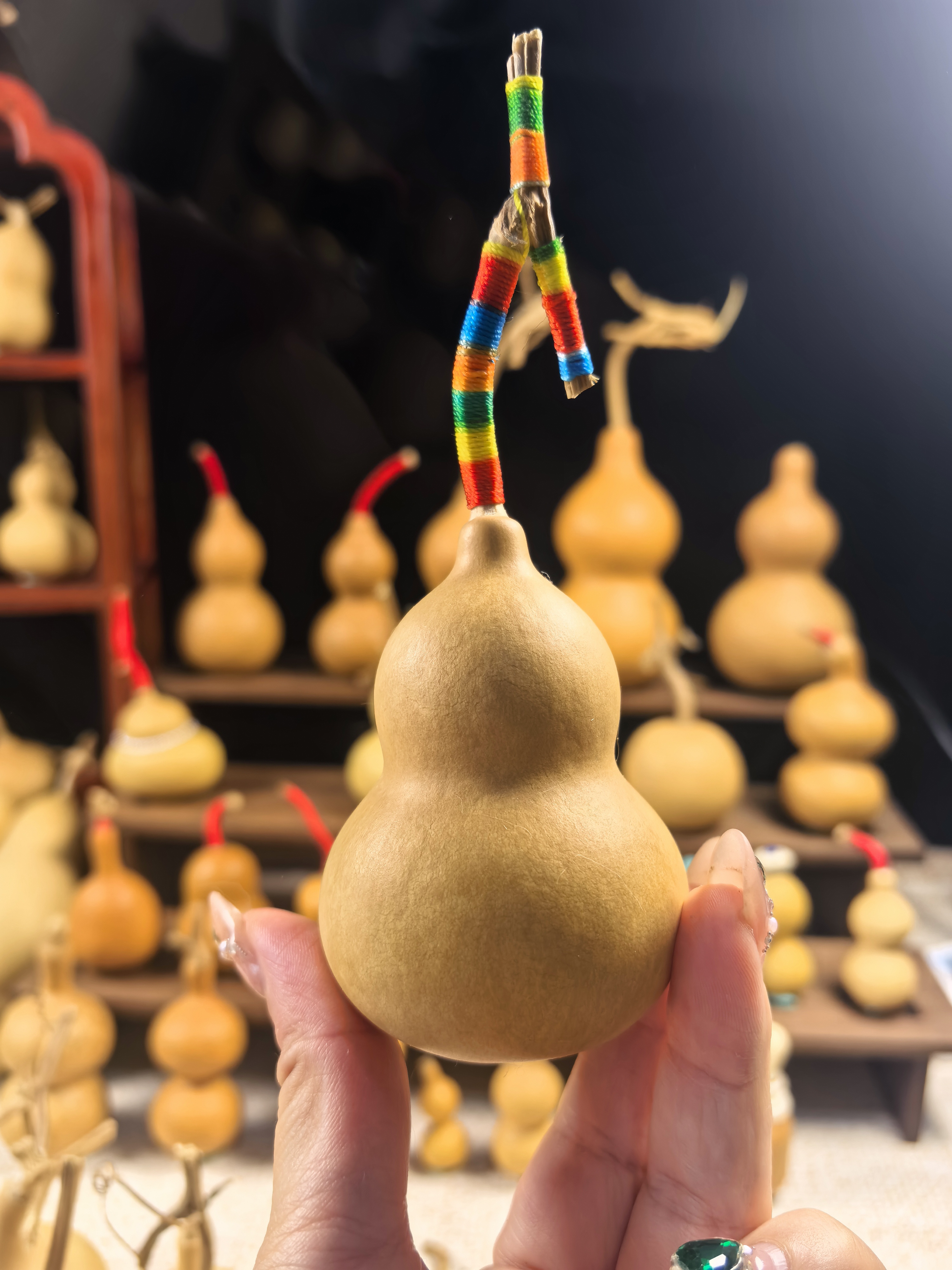 天然小葫芦手把件可盘玩带龙头适合文玩收藏的福禄葫芦