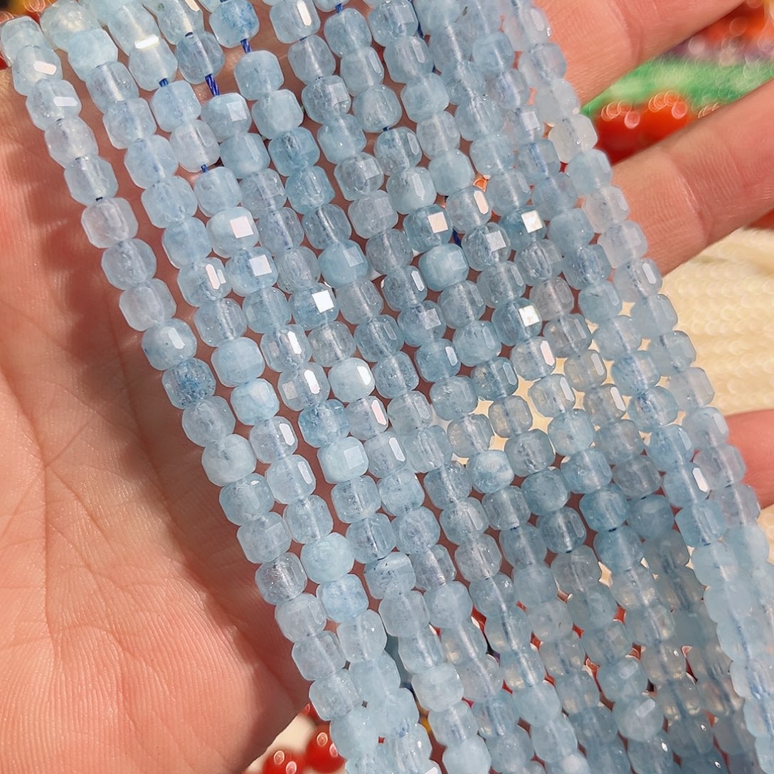 玛瑙/玉髓未镶嵌珠宝半成品海宝一条5mm方糖