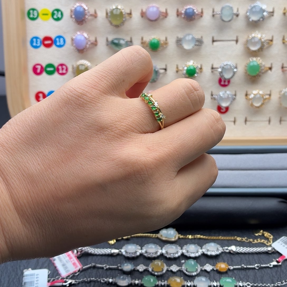 翡翠银S925镶嵌戒指