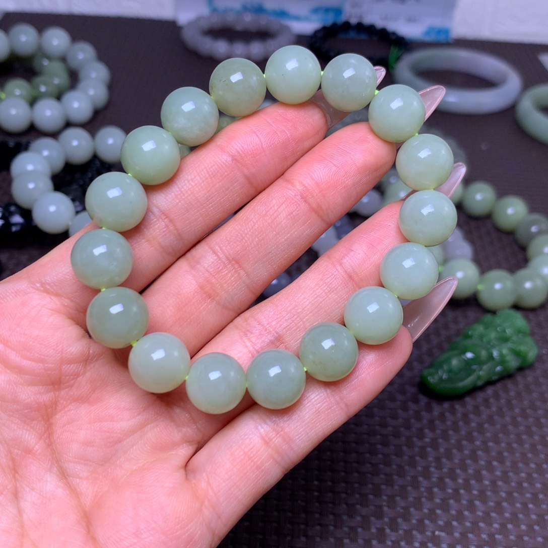 和田玉未镶嵌手串卡12