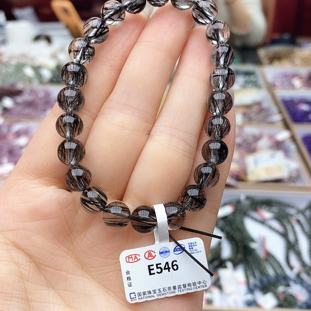 水晶手链未镶嵌E546 黑发晶