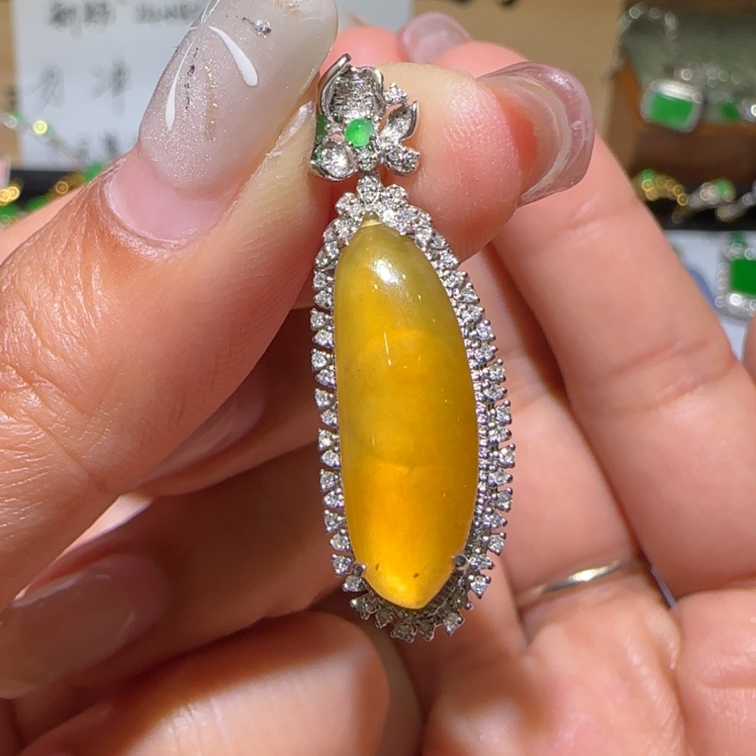 【闪购商品】翡翠颈饰18K金镶嵌缅甸