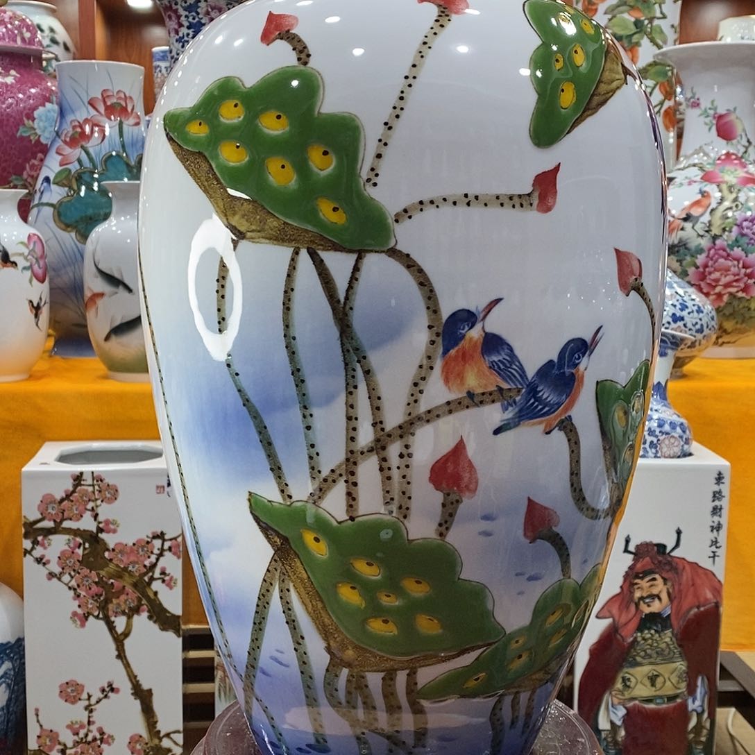 摆件景*景德镇陶瓷冬瓜瓶