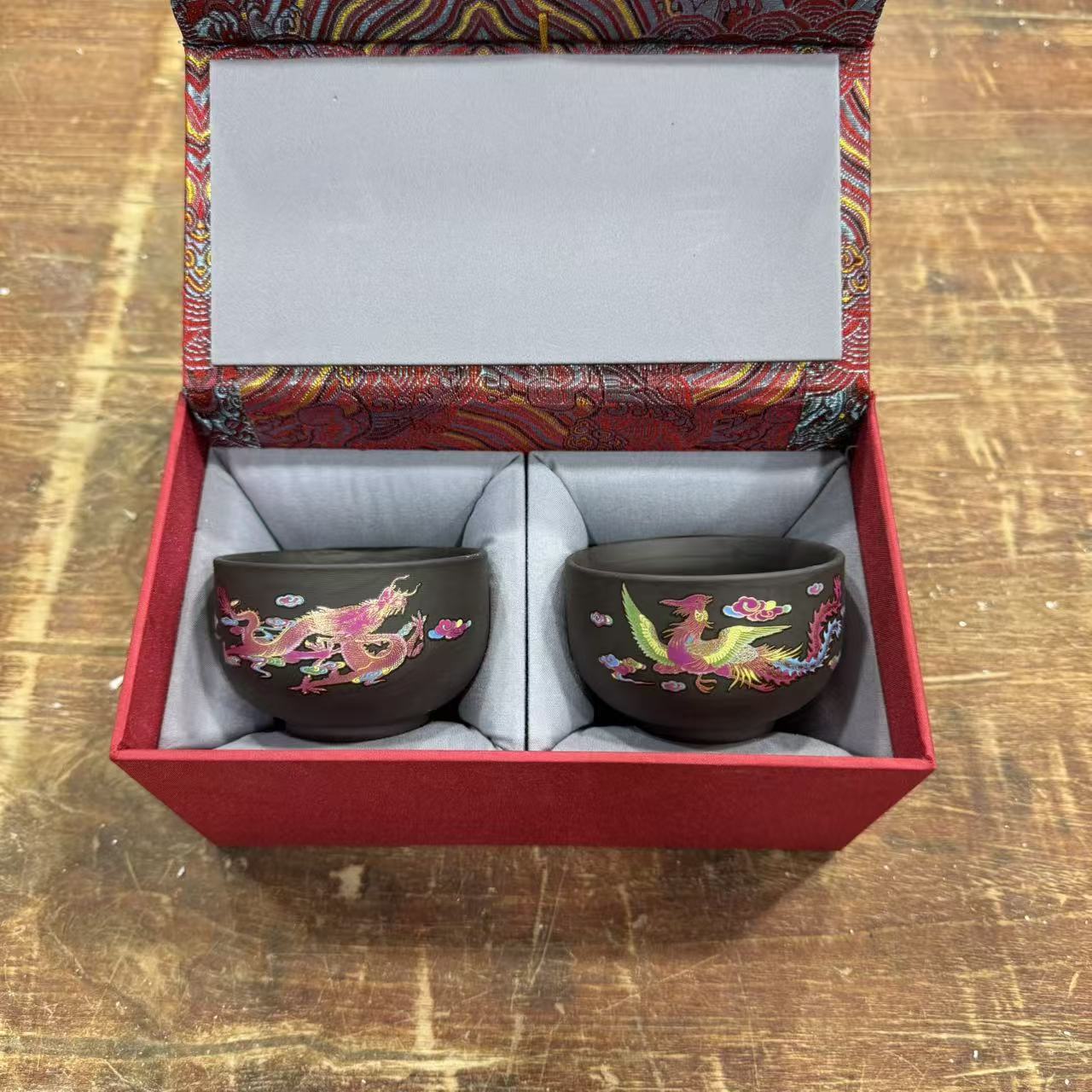 【闪购商品】森焱垚茶器优选专属链接紫砂龙凤变色主人对杯（无礼盒）