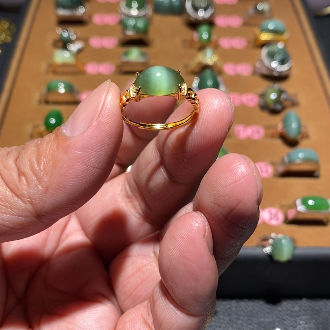 和田玉银S925镶嵌戒指