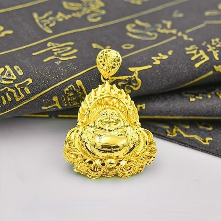合金吊坠 【大肚佛】吊坠 女款手工时尚 双面 古法  镶嵌 精美素款
