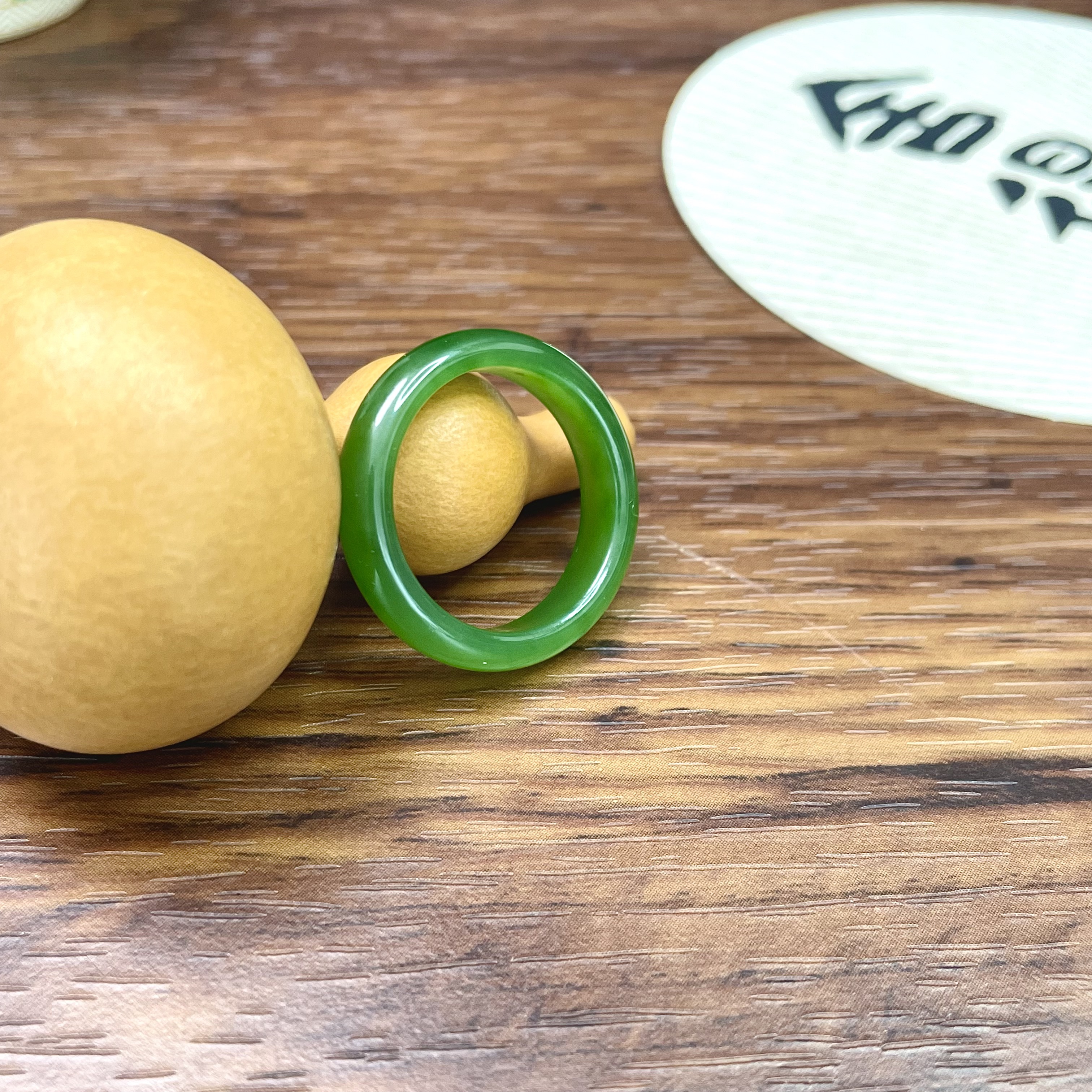 【超大圈口戒圈】碧玉戒圈指环素圈戒指天然原矿玉石老料