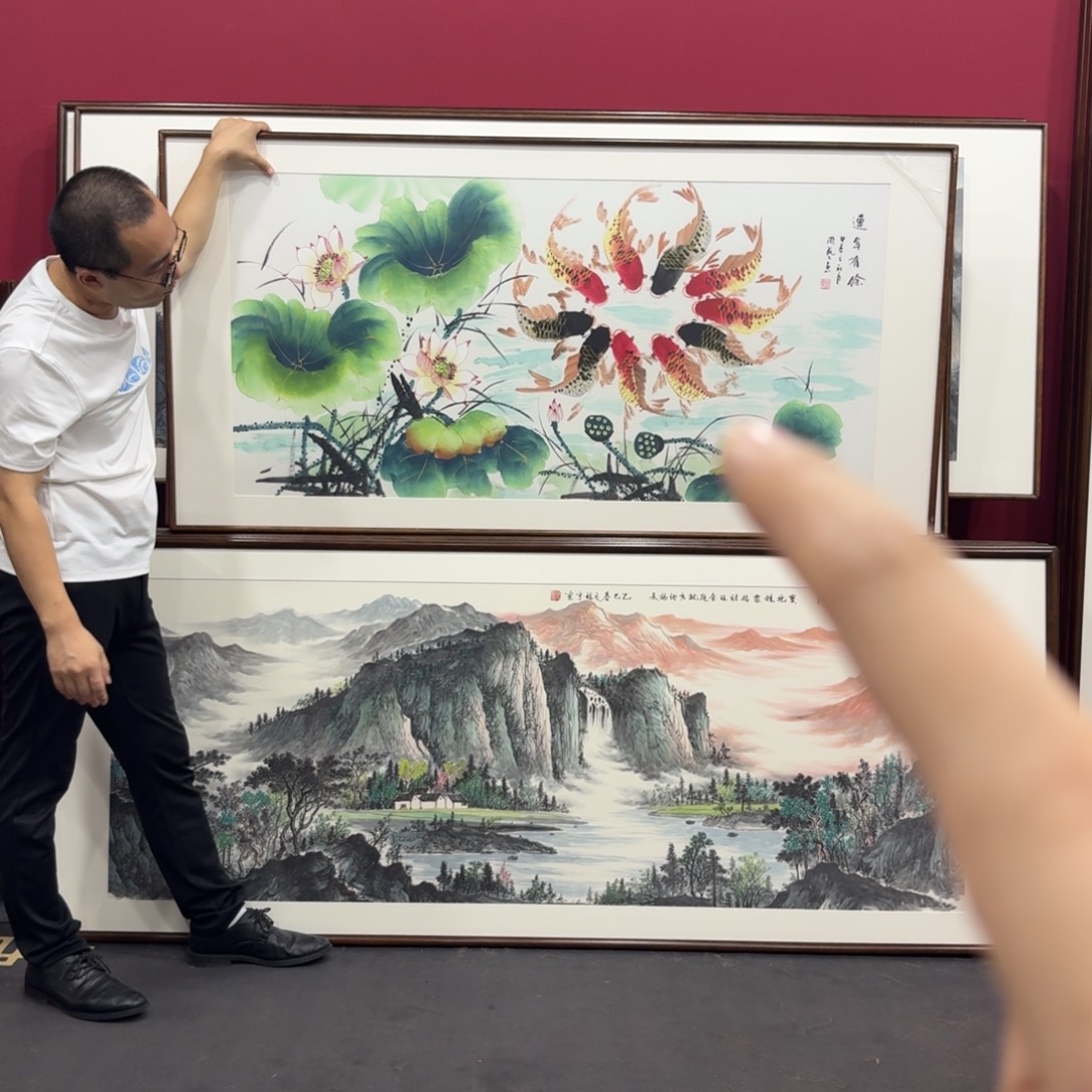 国画带框绘画160/80尺寸