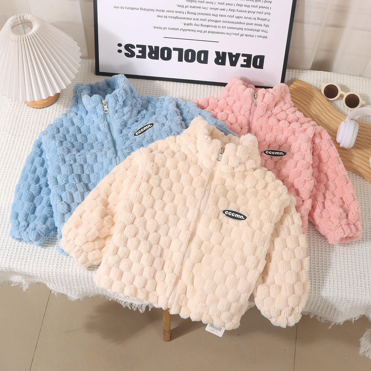 男女童秋冬季外穿儿童拉链开衫保暖上衣法兰绒宝宝珊瑚绒抓绒外套