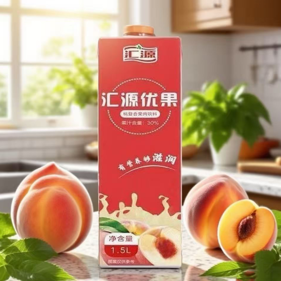 【1.5L*6】汇源优果桃子口味大瓶更过瘾