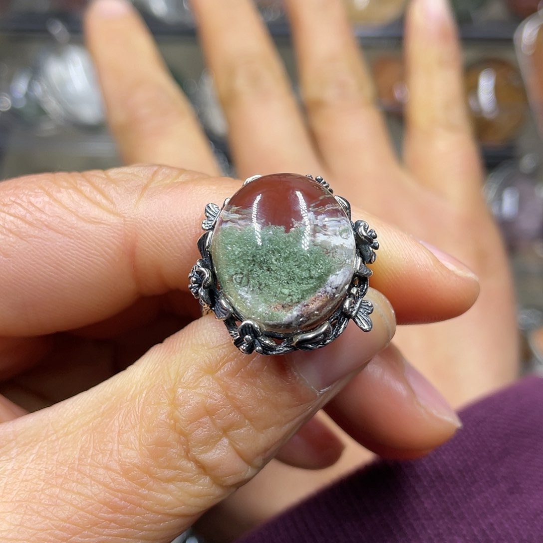 【闪购商品】水晶珠宝半成品银S925镶嵌娍*戒指