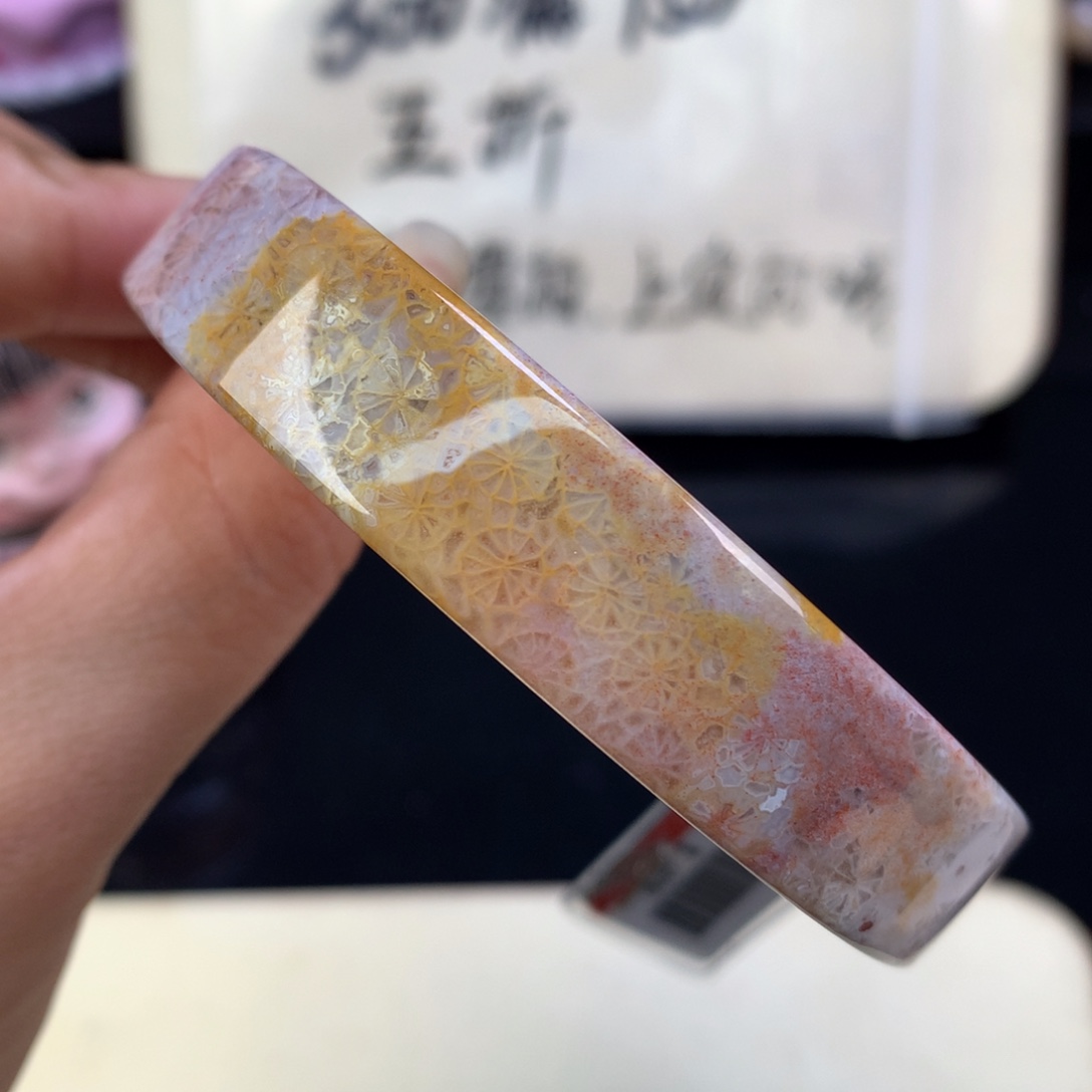 硅化珊瑚（珊瑚玉）未镶嵌颈饰手镯五折62圈（10号）