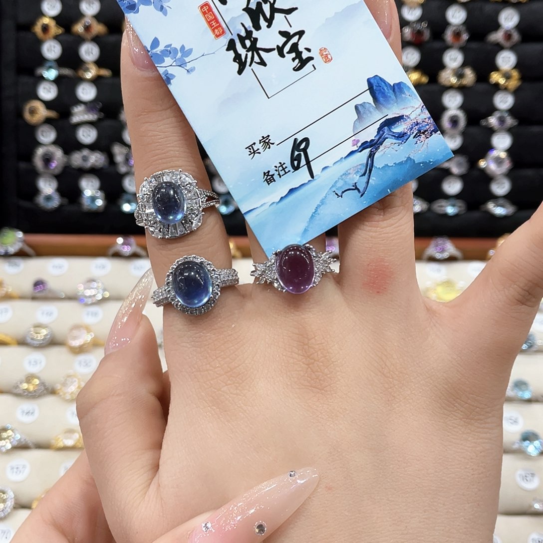 紫晶戒指女银S925镶嵌69