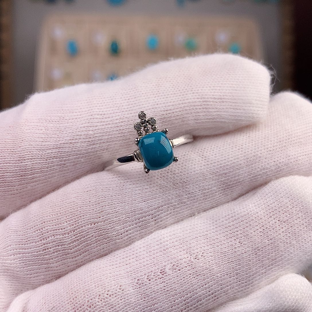 绿松石珠宝奇石银S925镶嵌