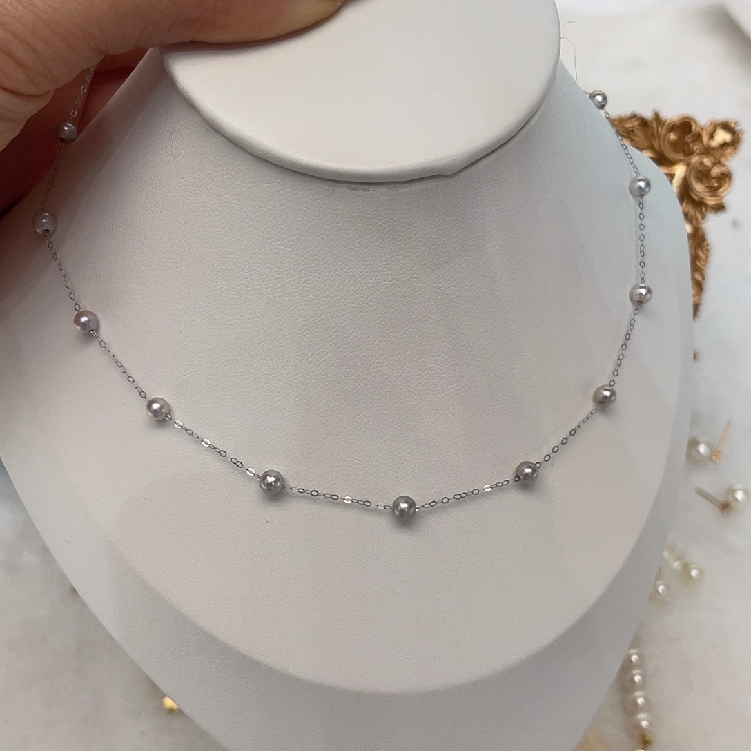 海水珍珠项链18K金镶嵌