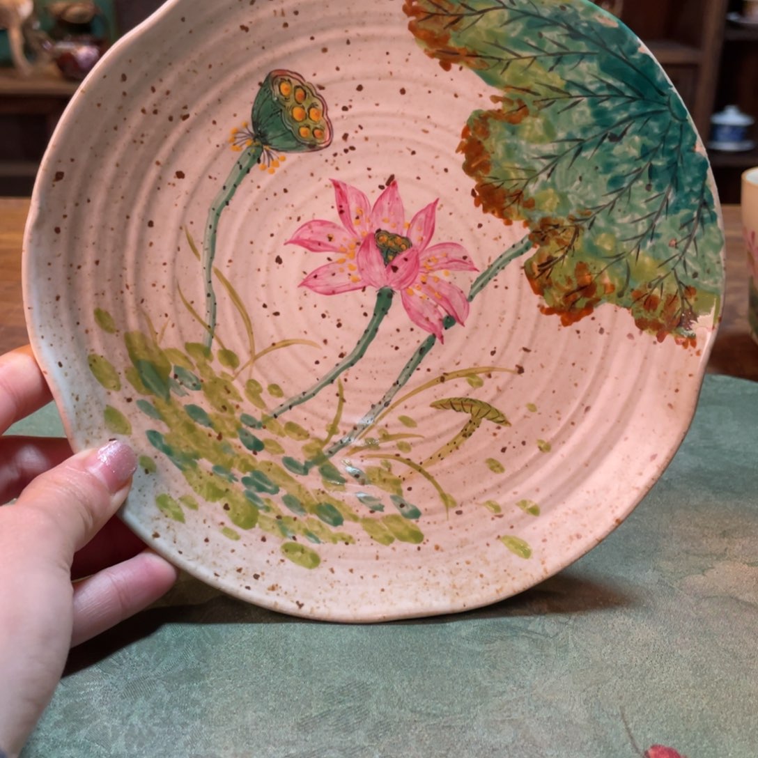 柴烧纯手工手绘陶瓷