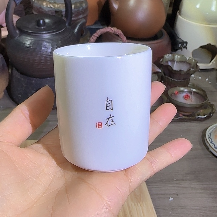 羊脂玉直筒杯子100毫升