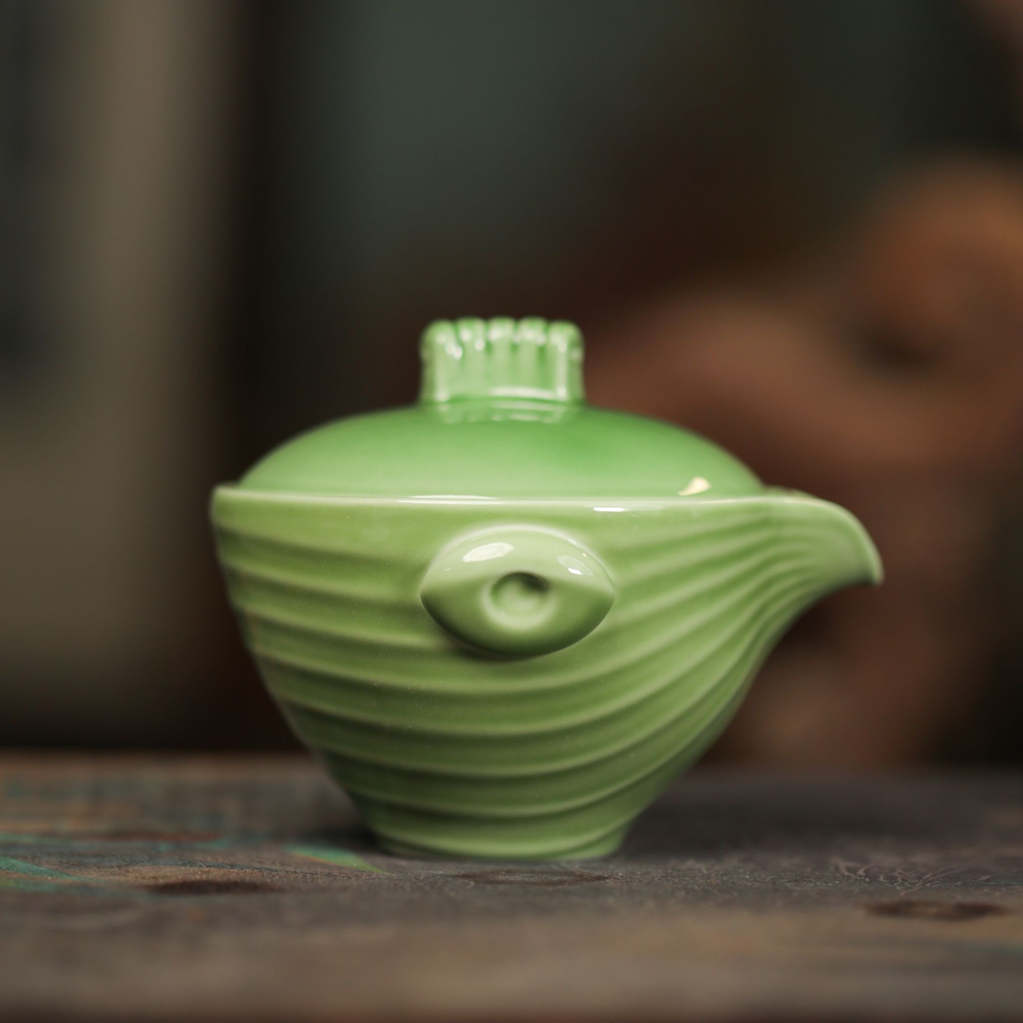 纳兰 "CF188西安美院设计师款 翡翠绿手抓壶套组"