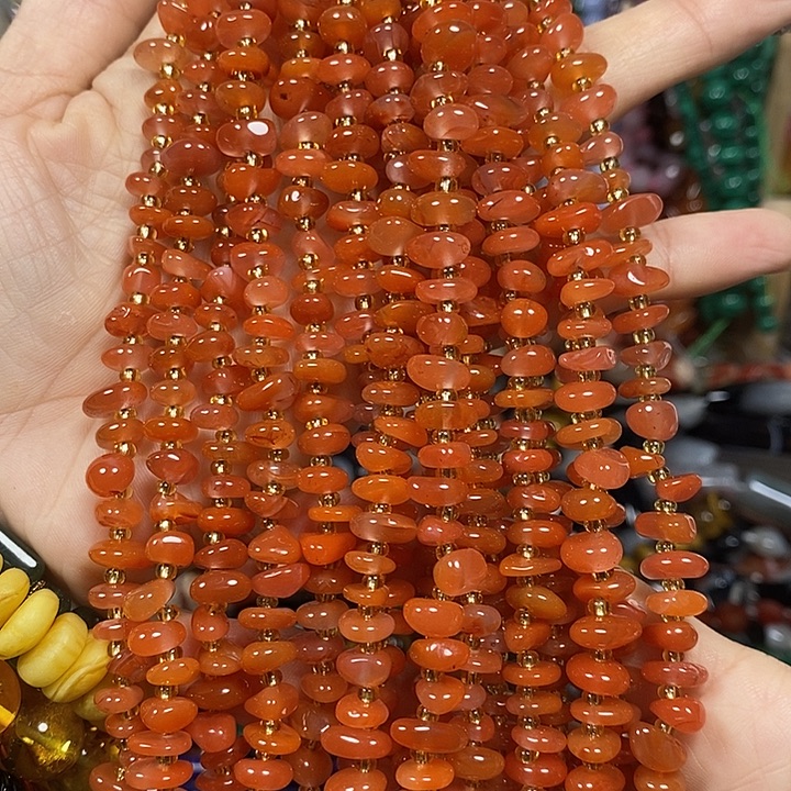 玛瑙/玉髓未镶嵌珠宝半成品天然南红手链（2条）